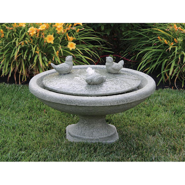 Singing Birds Oval Fountain With Light Cement Heavy Duty Statuary